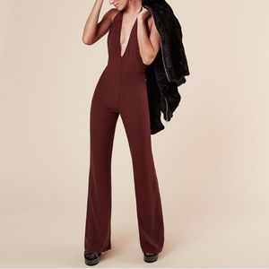 Reformation Berry Jumpsuit in garnet